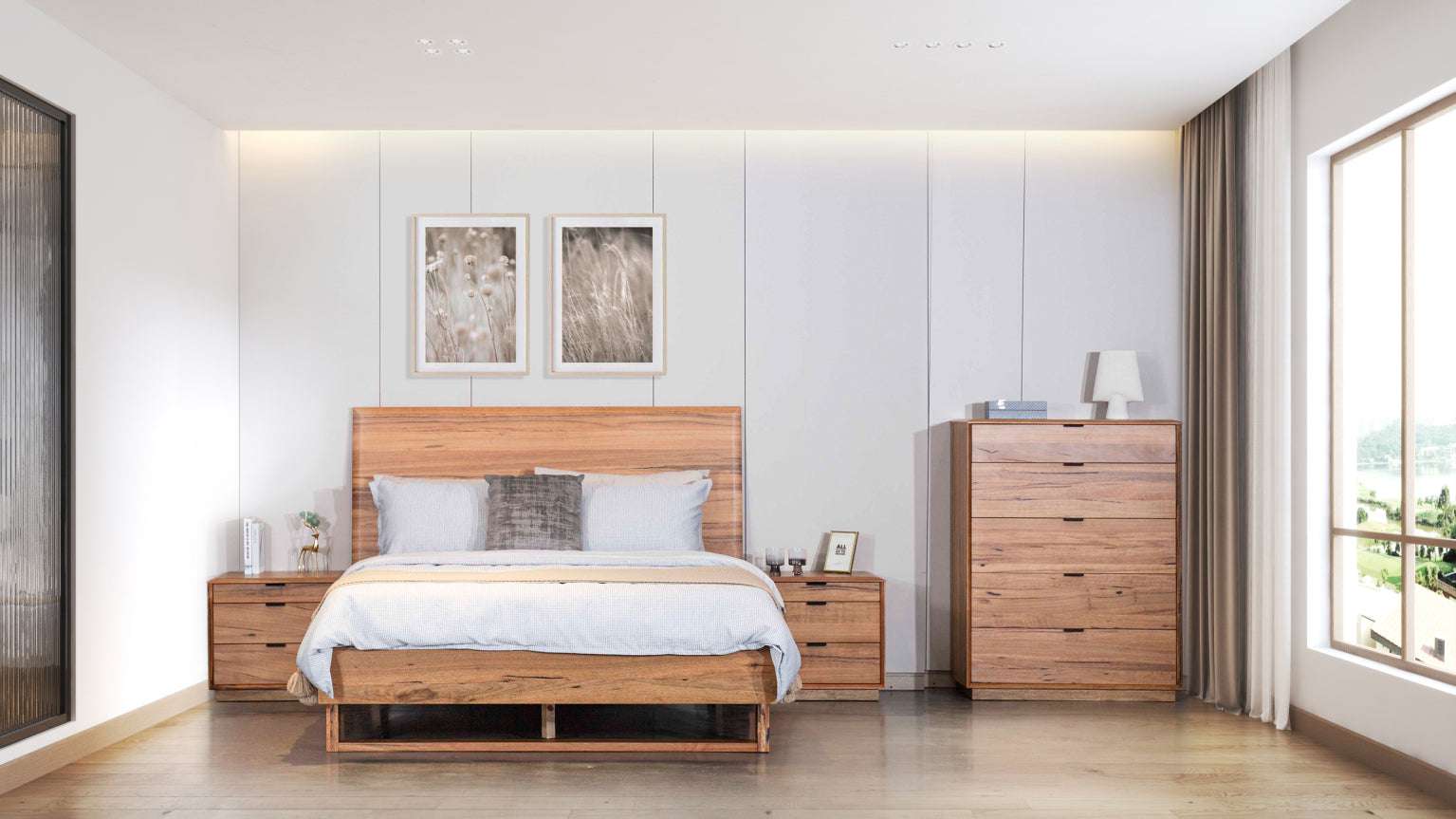 Galway Timber Marri Bed Frame with matching furnishings