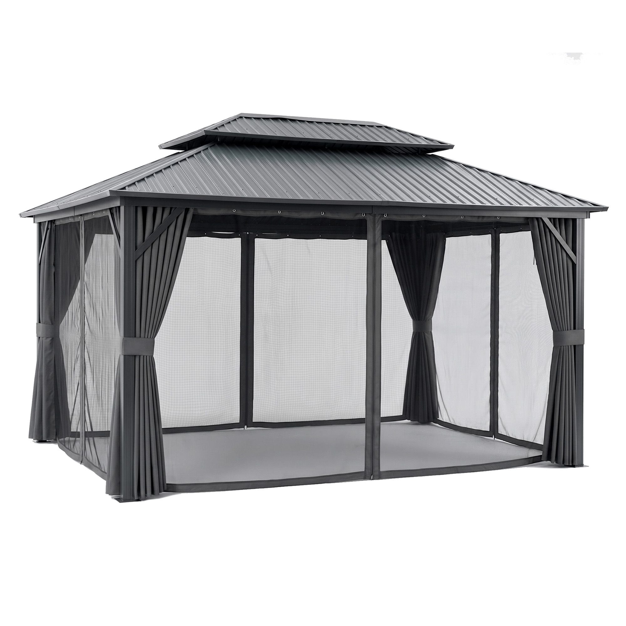 Instahut 3x4.25m Gazebo Hardtop Steel Roof Outdoor Pavilion Bedworld