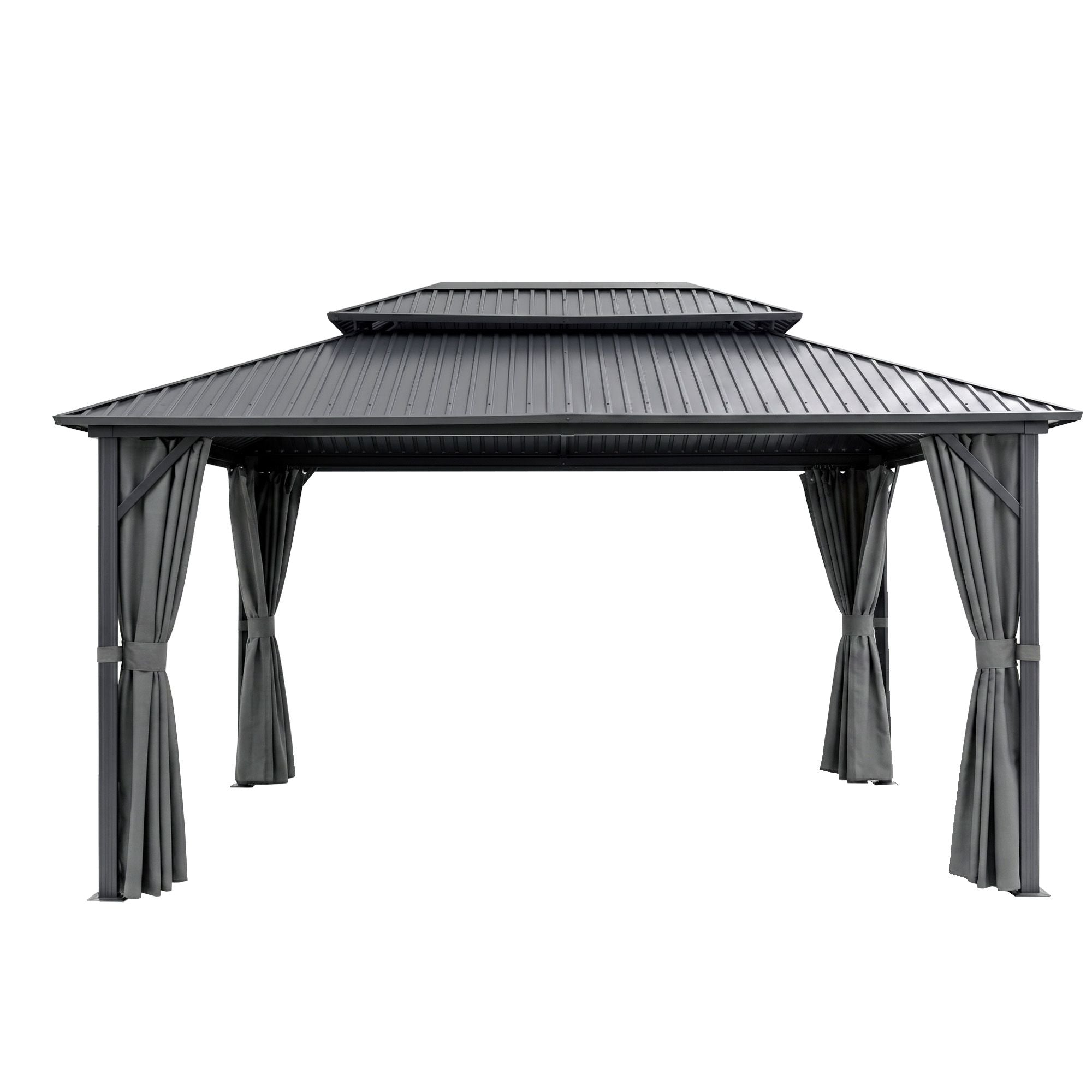 Instahut 3x4.25m Gazebo Hardtop Steel Roof Outdoor Pavilion Bedworld