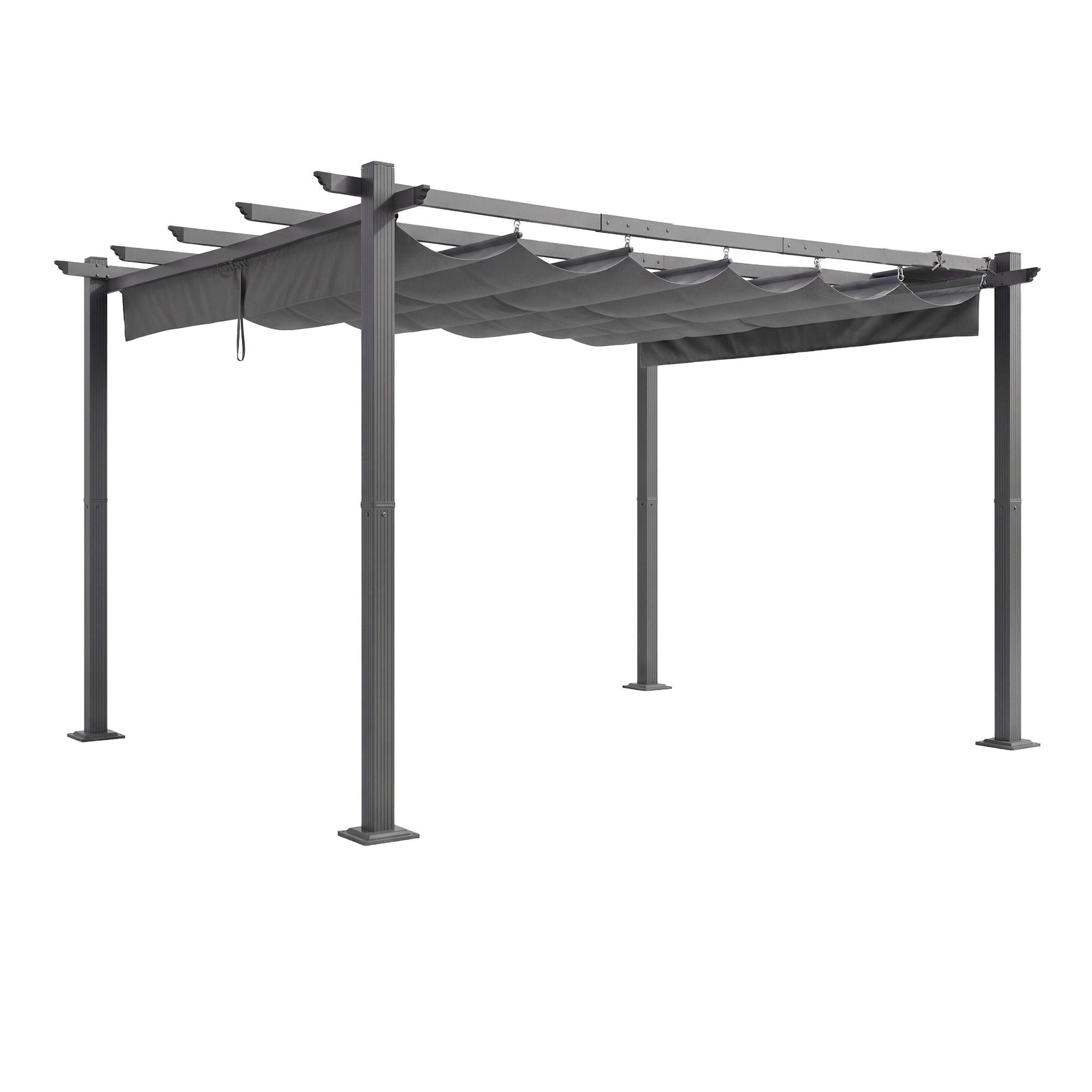 Instahut Gazebo Outdoor Garden Pergola Aluminium Frame Adjustable Canopy 3x4m Grey Bedworld