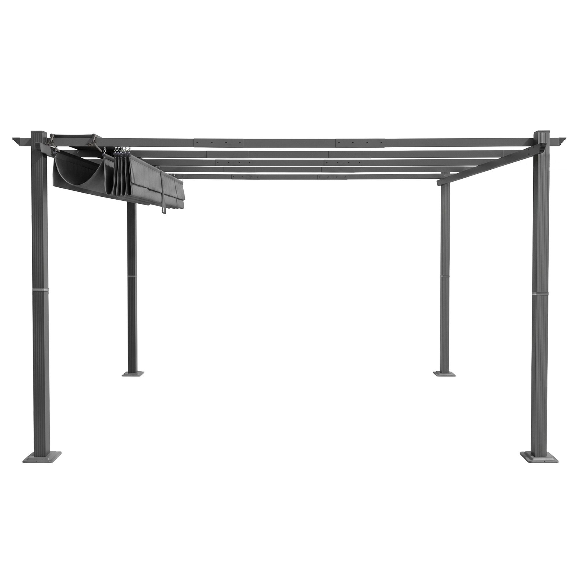 Instahut Gazebo Outdoor Garden Pergola Aluminium Frame Adjustable Canopy 3x4m Grey Bedworld