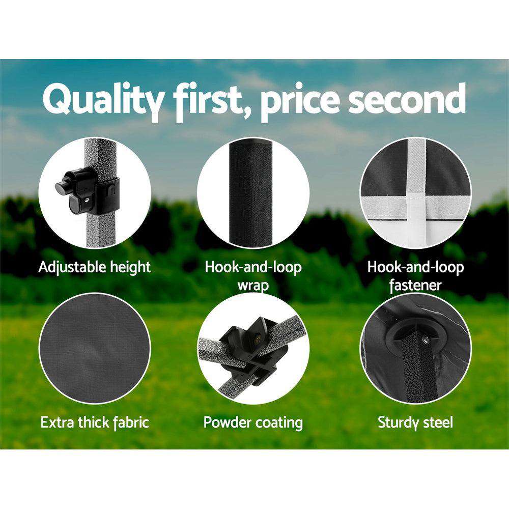 Marquee Folding Tent Wedding Gazebos Camping Outdoor Shade Canopy Black