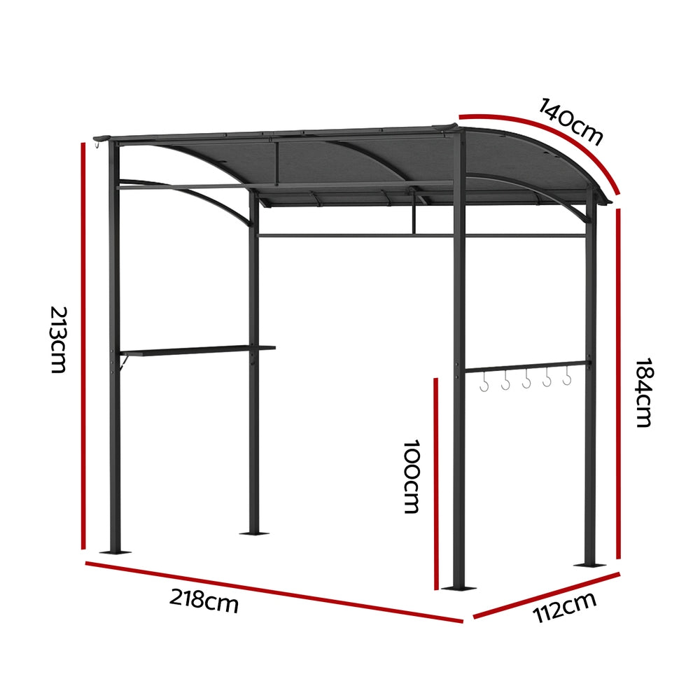 Instahut Gazebo Outdoor BBQ Grill Patio Garden Marquee Shade Shelter Shelf Hooks Grey Bedworld