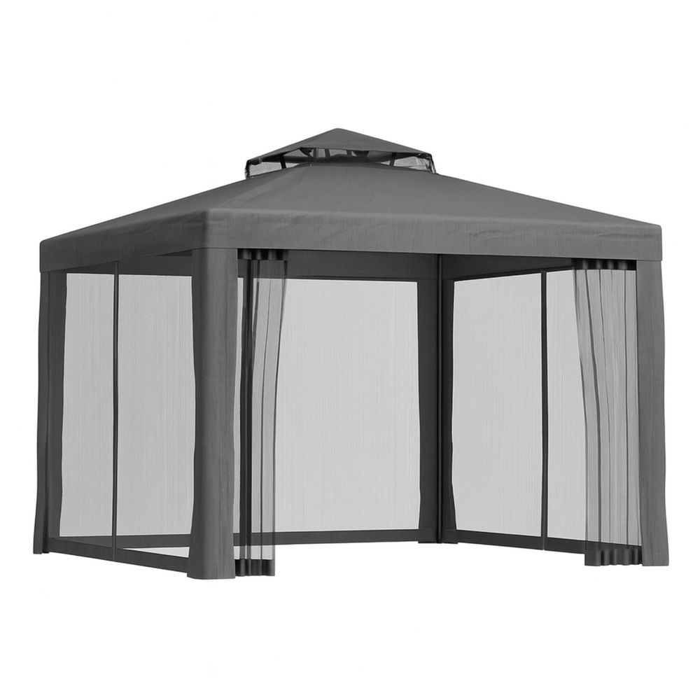Instahut Gazebo Marquee 3m Outdoor Event Tent Camping Party Mesh Wall Canopy Grey Bedworld