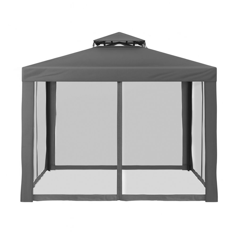 Instahut Gazebo Marquee 3m Outdoor Event Tent Camping Party Mesh Wall Canopy Grey Bedworld
