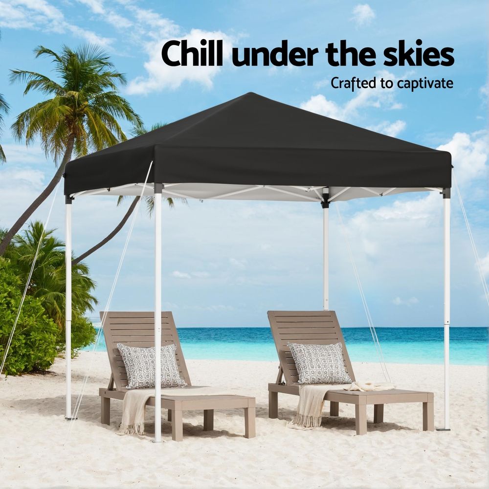 Instahut Gazebo 2x2m Outdoor Patio Garden Marquee Shade Black Bedworld