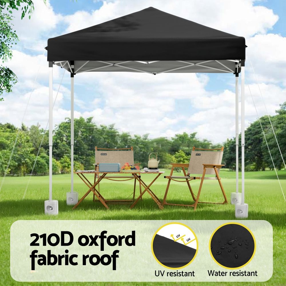 Instahut Gazebo 2x2m Outdoor Patio Garden Marquee Shade w/ Base Pods Black Bedworld