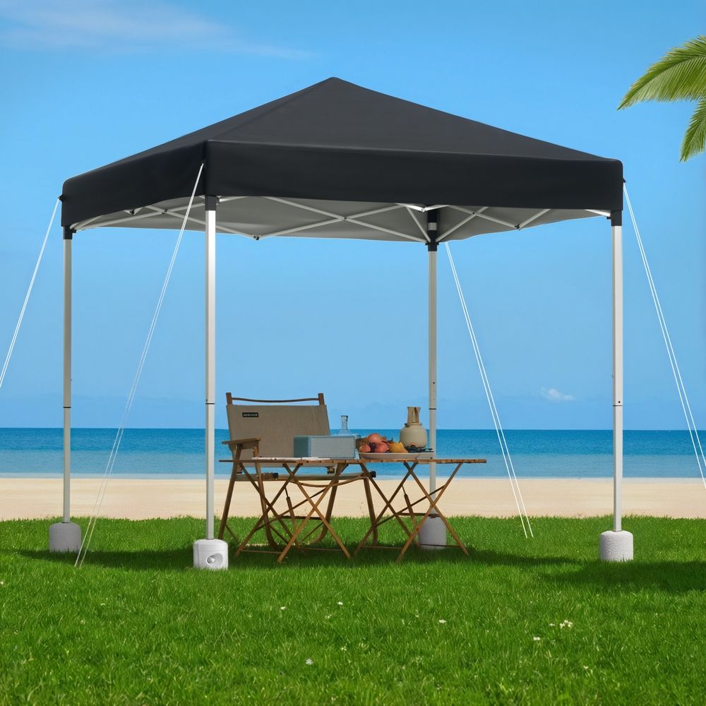 Instahut Gazebo 2x2m Outdoor Patio Garden Marquee Shade w/ Base Pods Black Bedworld