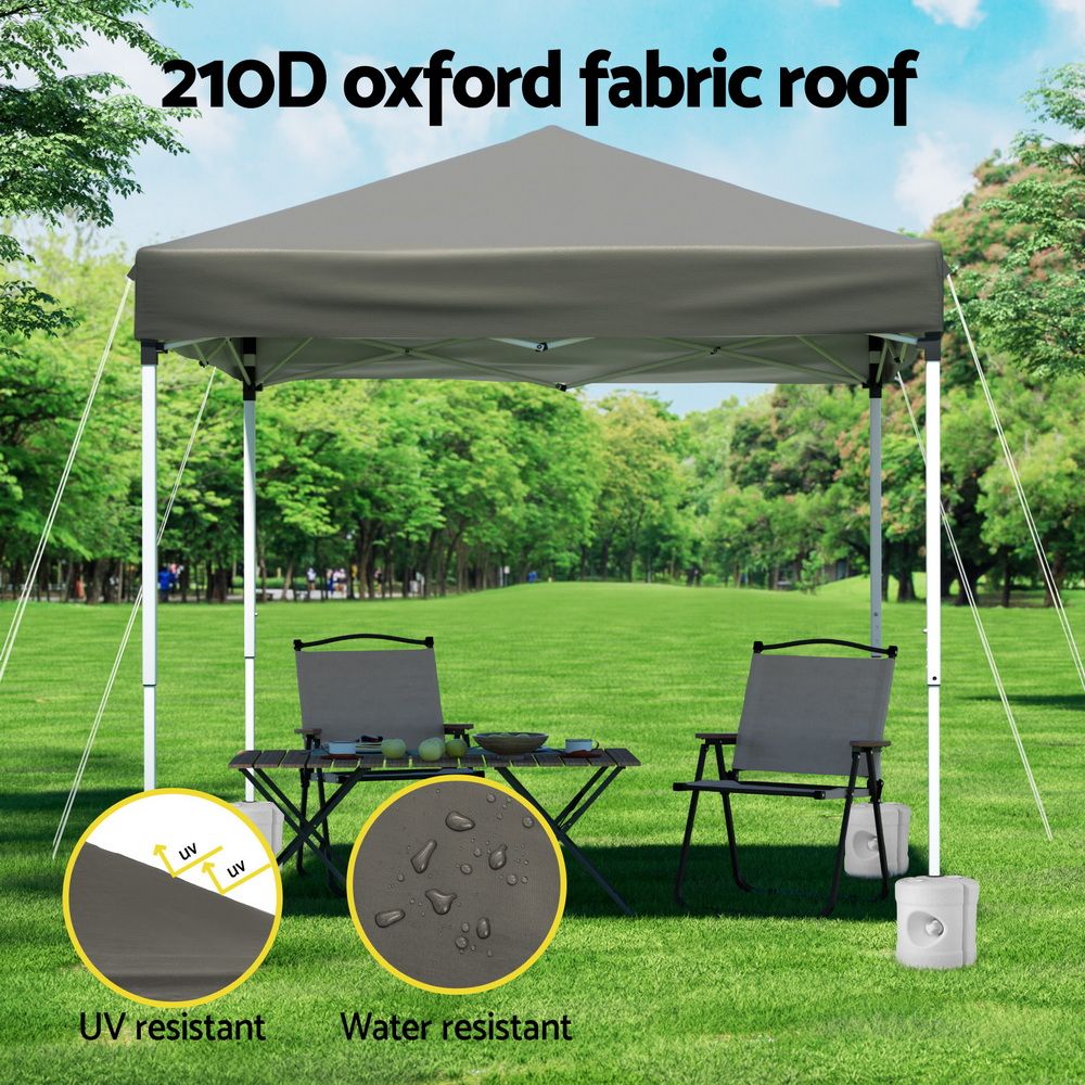 Instahut Gazebo 2x2m Outdoor Patio Garden Marquee Shade w/ Base Pods Grey Bedworld