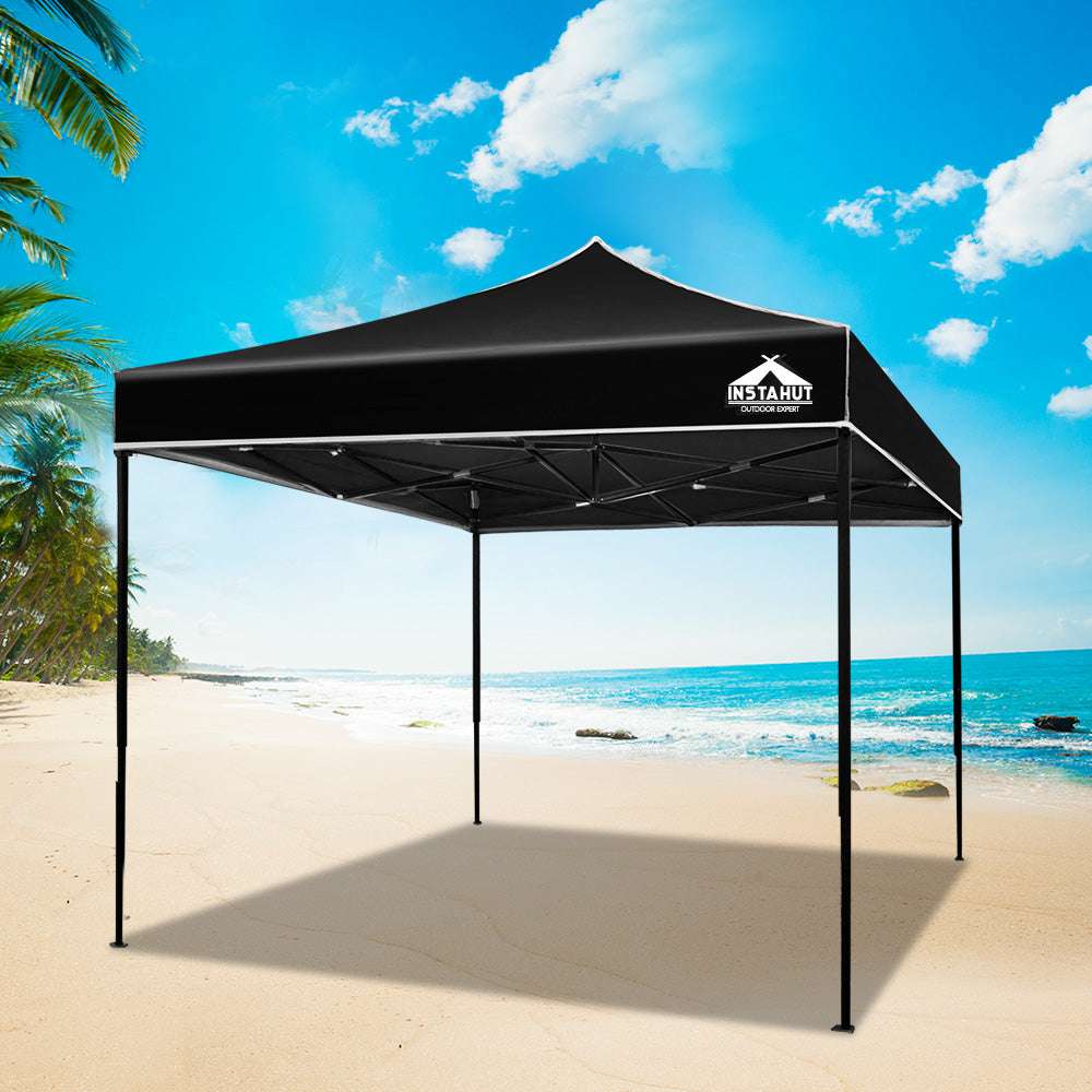 Marquee 3x3m Folding Tent Wedding Outdoor Camping Canopy Gazebos Shade Black