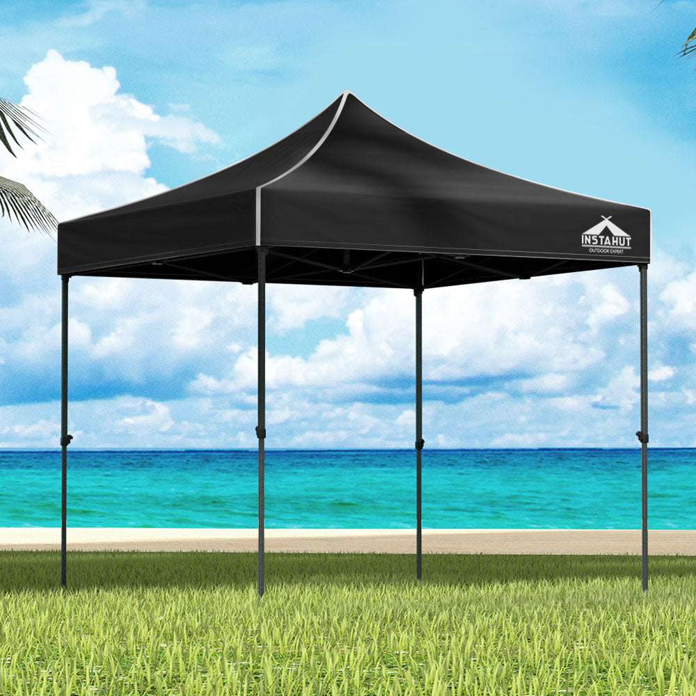 Marquee 3x3m Folding Tent Wedding Outdoor Camping Canopy Gazebos Shade Black