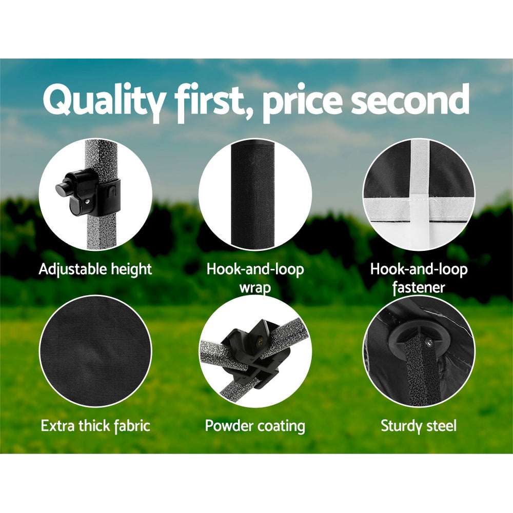 /Base Podx4 Marquee Folding Outdoor Wedding Camping Tent Shade Canopy Black