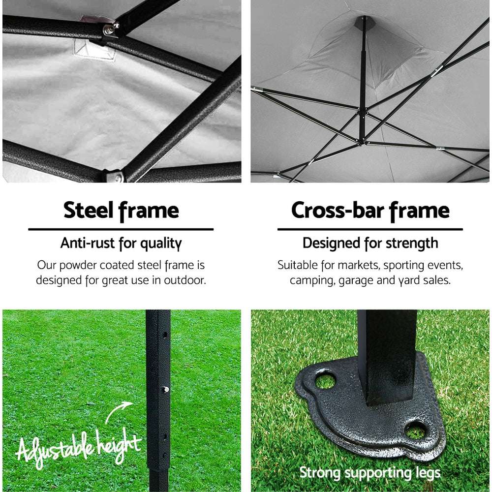 /Base Podx4 Marquee Folding Outdoor Wedding Camping Tent Shade Canopy White