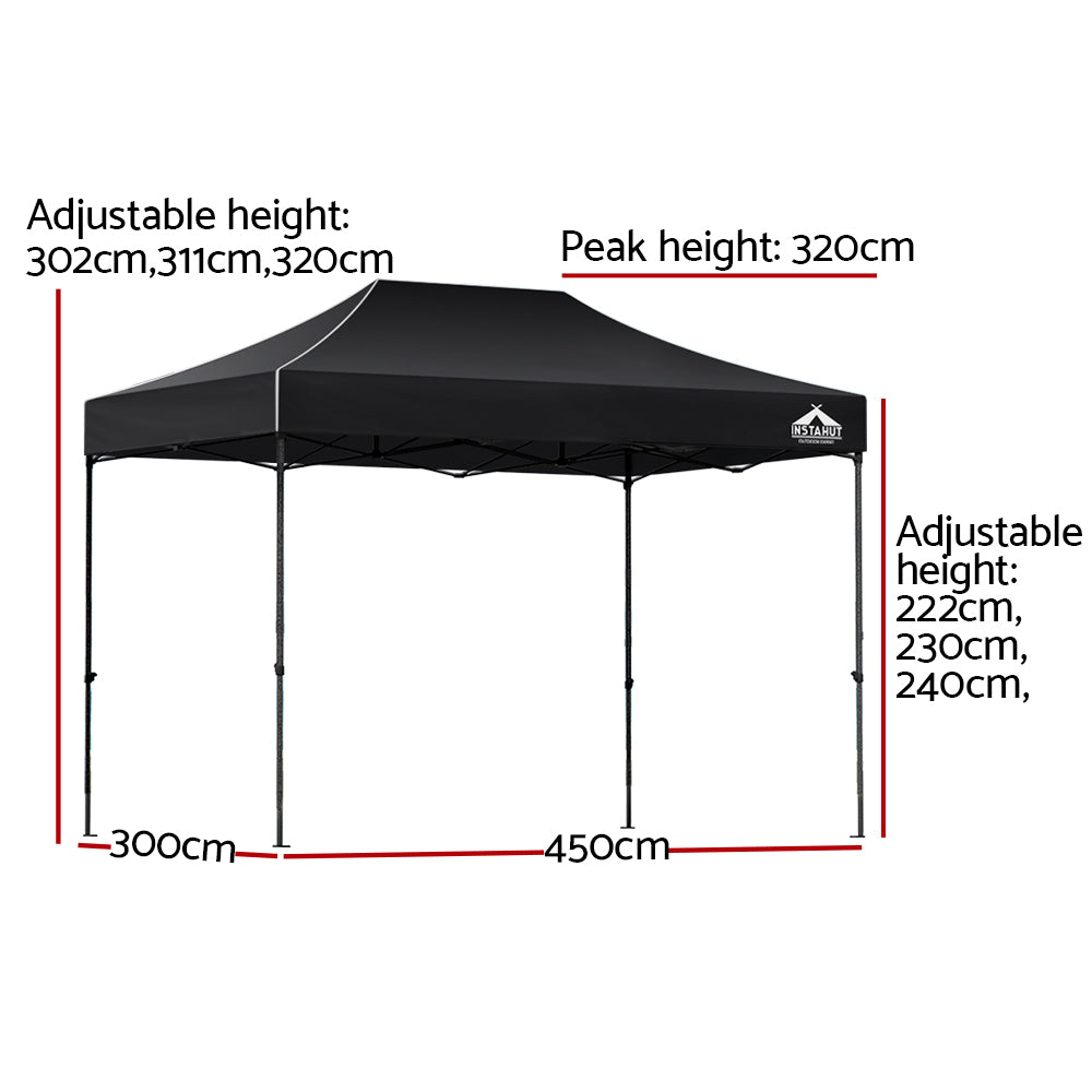 5m Folding Tent Wedding Outdoor Camping Canopy Gazebos Shade Black
