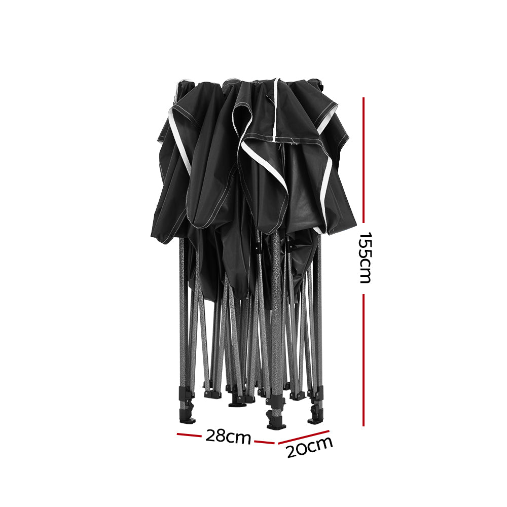 5m Folding Tent Wedding Outdoor Camping Canopy Gazebos Shade Black