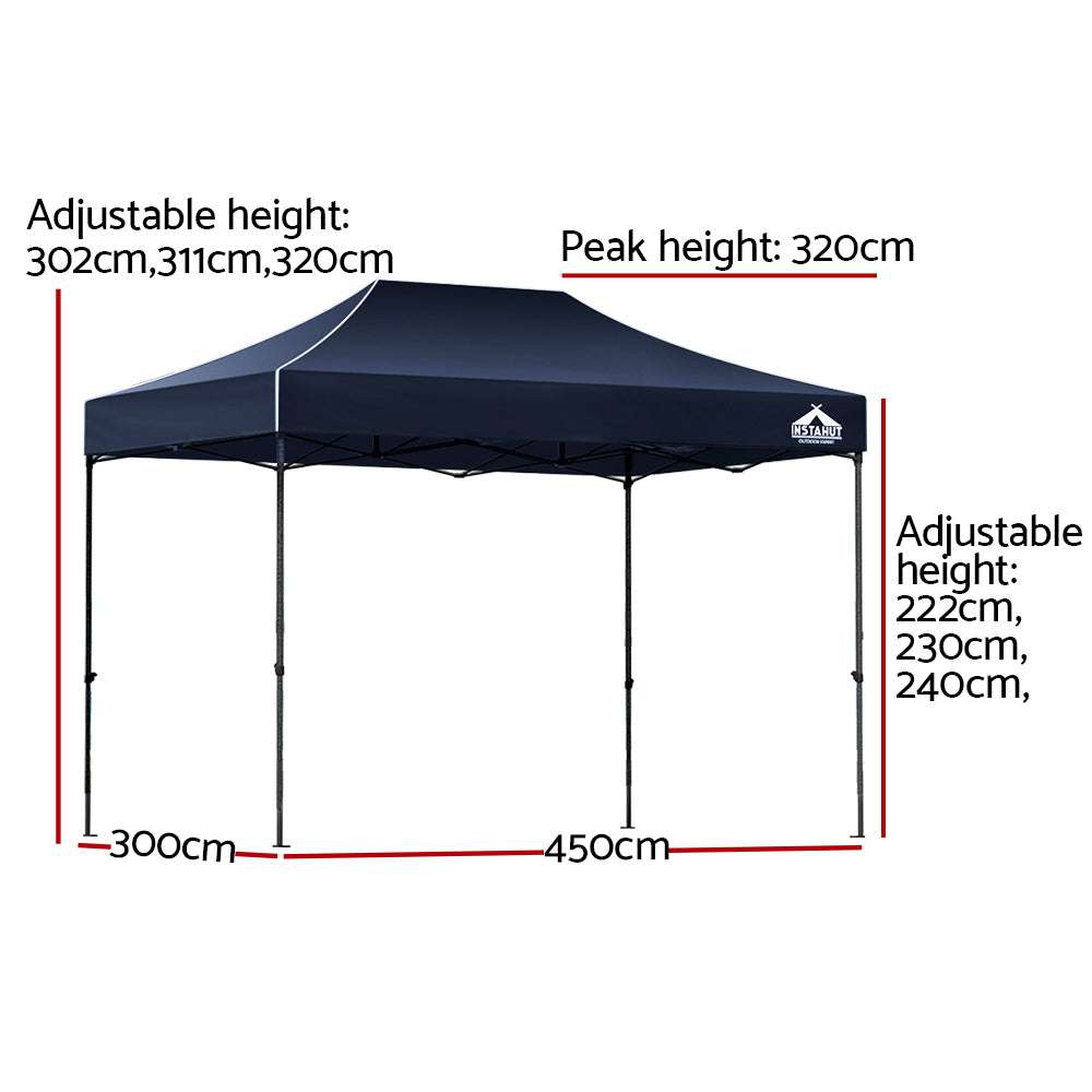 /Base Podx4 Marquee Folding Outdoor Wedding Camping Tent Shade Canopy Navy