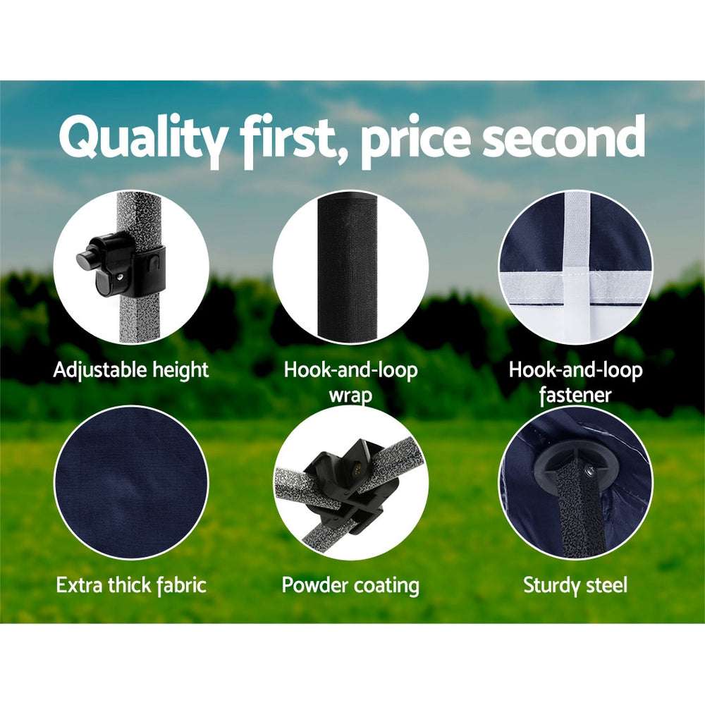 /Base Podx4 Marquee Folding Outdoor Wedding Camping Tent Shade Canopy Navy