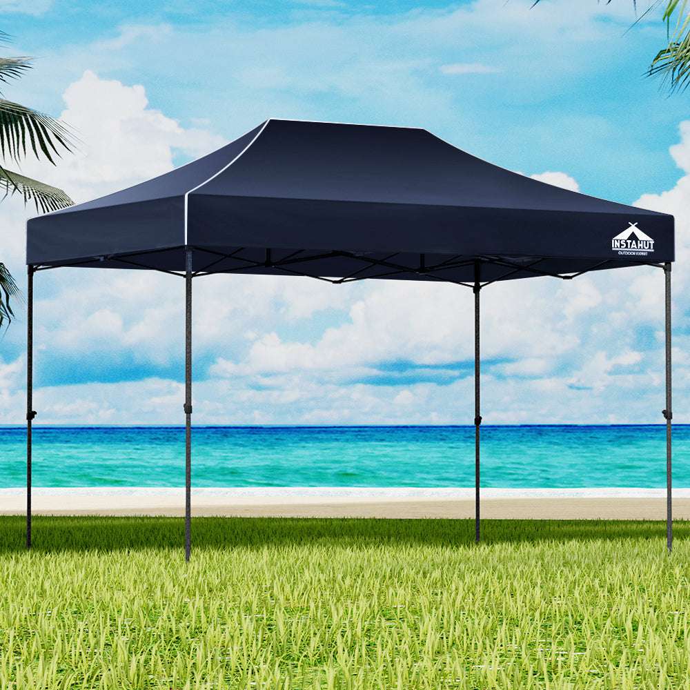 /Base Podx4 Marquee Folding Outdoor Wedding Camping Tent Shade Canopy Navy
