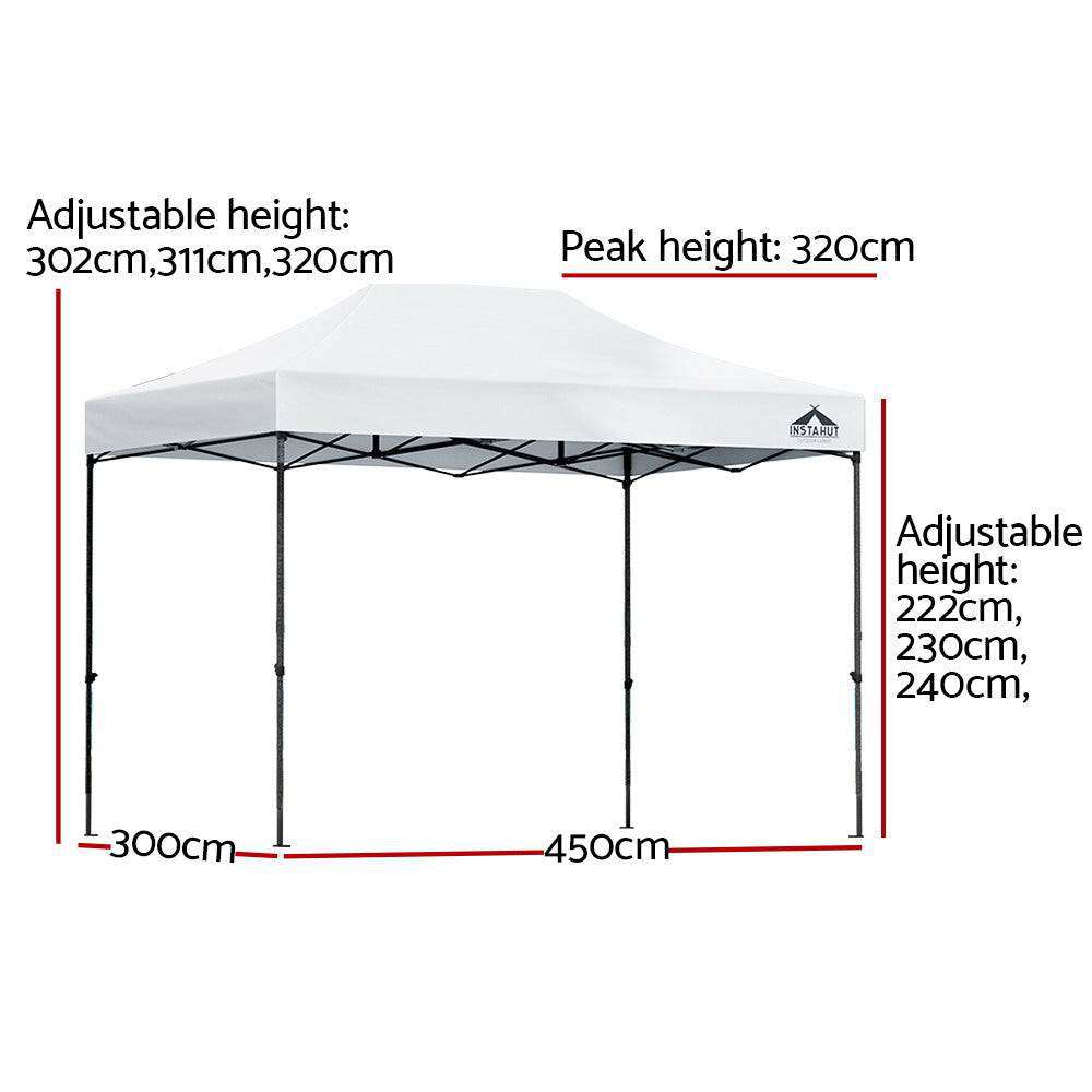 /Base Podx4 Marquee Folding Outdoor Wedding Camping Tent Shade Canopy White