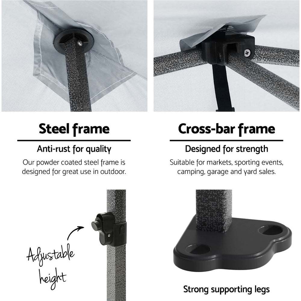 /Base Podx4 Marquee Folding Outdoor Wedding Camping Tent Shade Canopy White