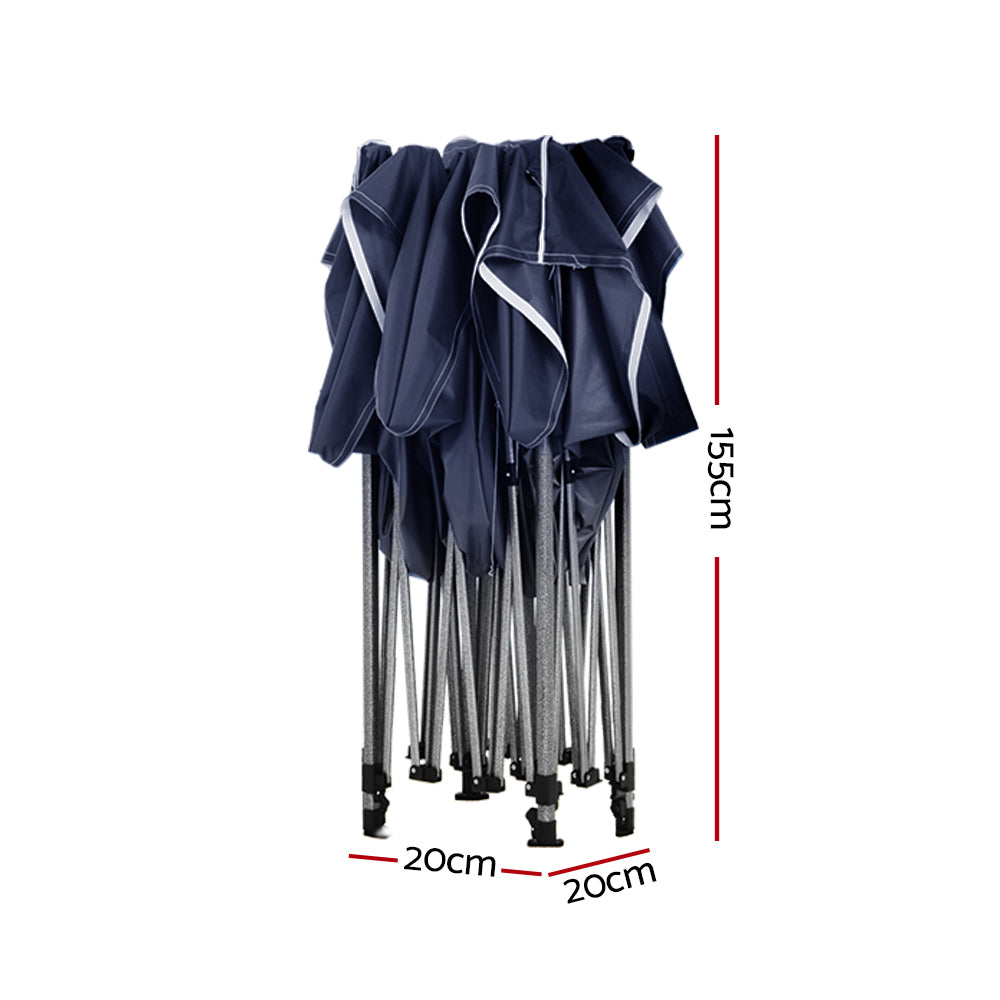 Navy gazebo tent fabric cover with adjustable legs and foot caps