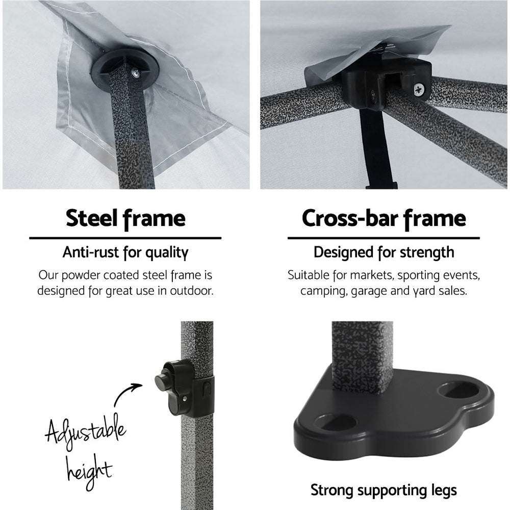 /Base Podx4 Marquee Folding Outdoor Wedding Camping Tent Shade Canopy White