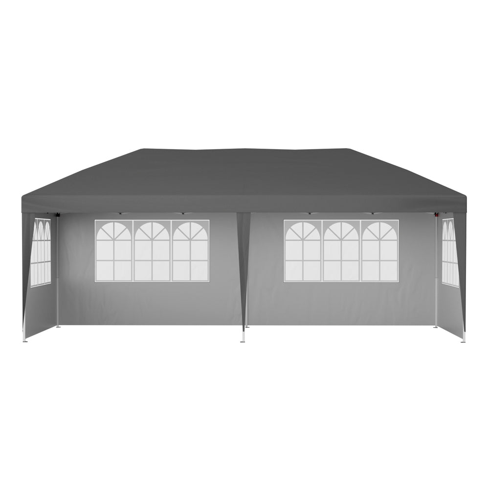 Instahut Gazebo 3x6m Pop Up Marquee Wedding Party Outdoor Camping Canopy Grey Bedworld
