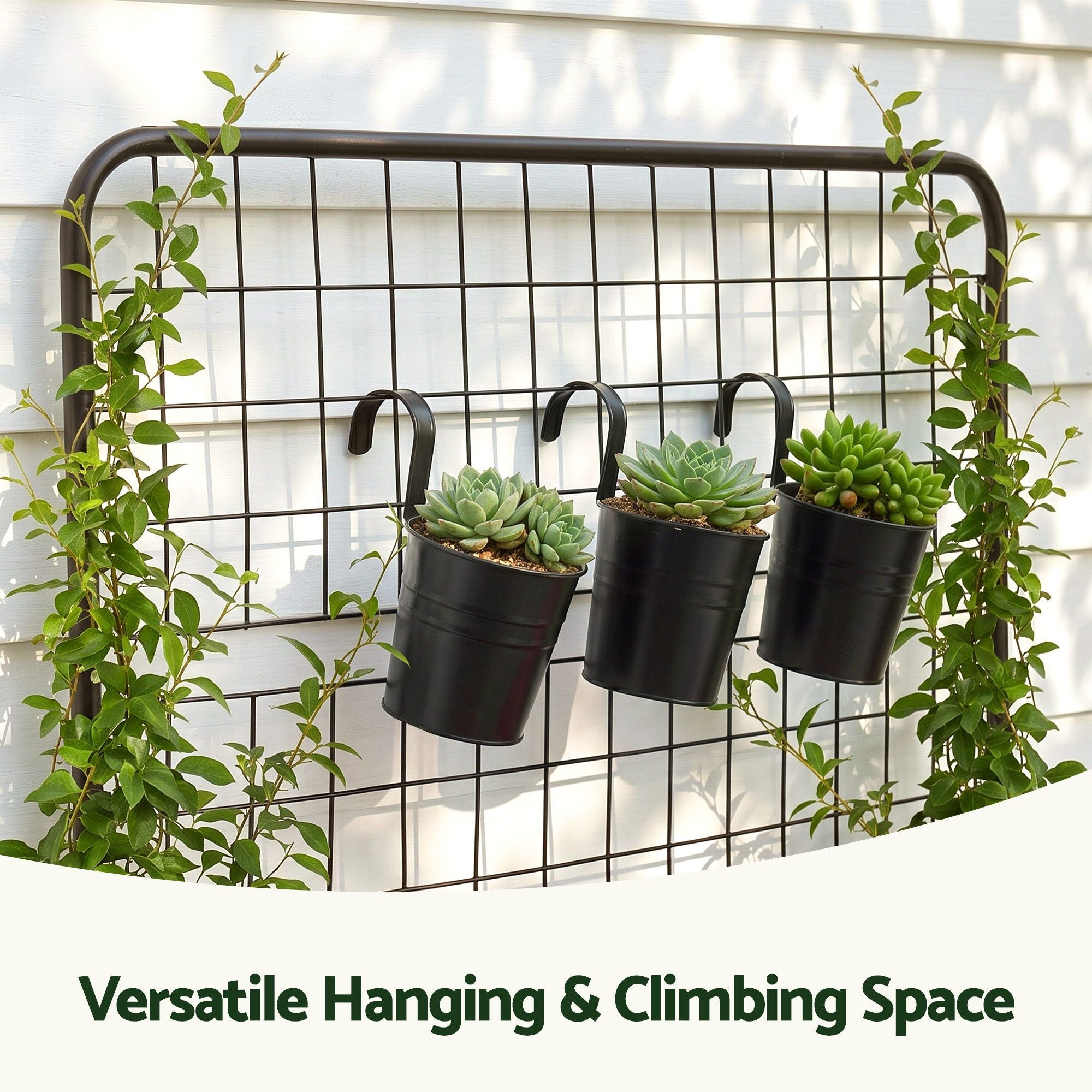Green Fingers Mobile Raised Garden Bed with Trellis & Shelves Dark Grey Bedworld