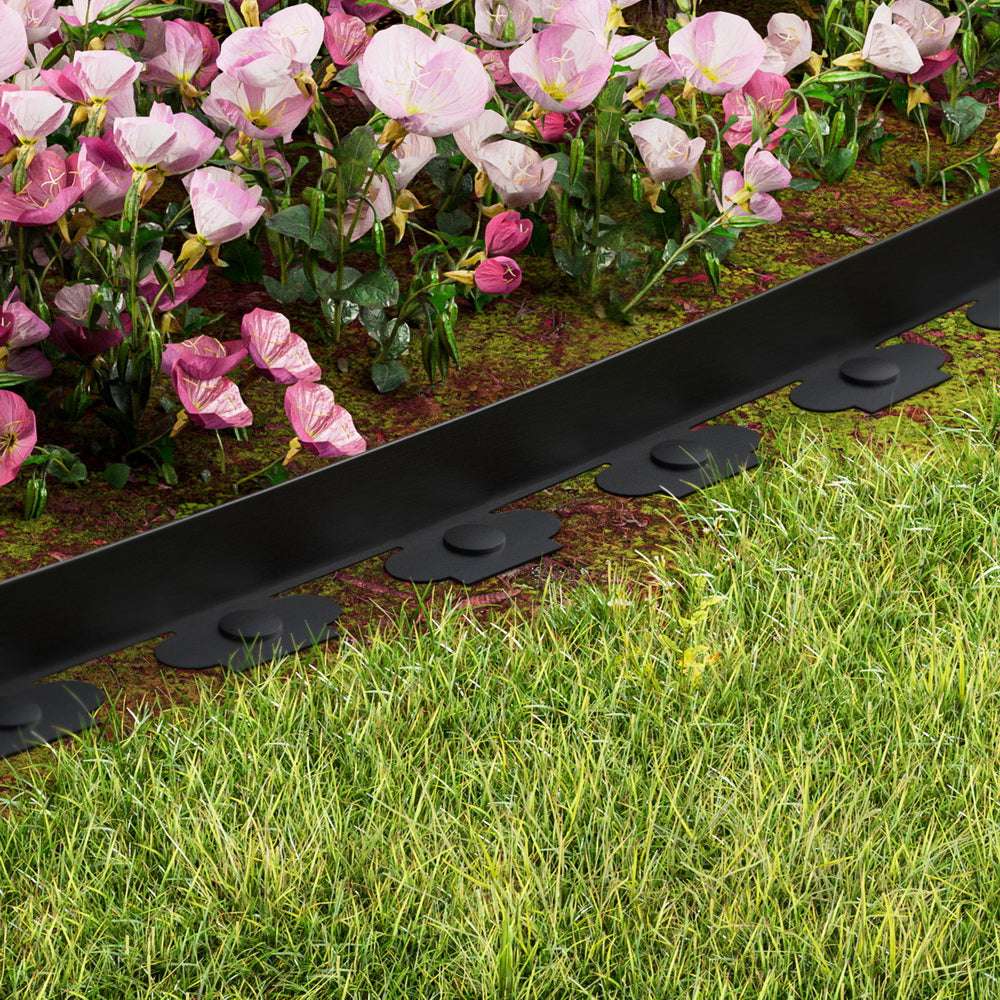Green Fingers Garden Edging 5CM x 10M Border Support Landscape Edge Black X5