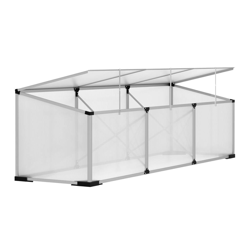 Green Fingers Greenhouse 180x50x50CM Cold Frame Plant Grow Aluminium Polycarbonate Green House Bedworld