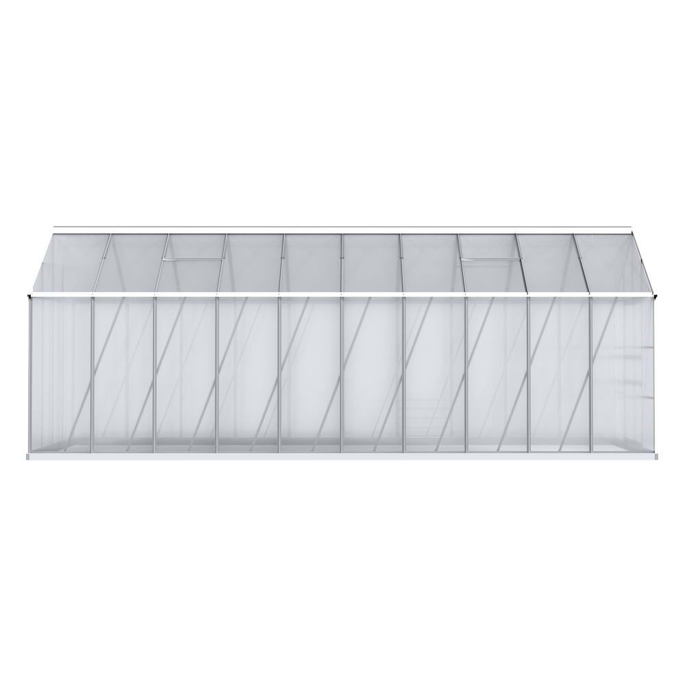 Green Fingers Greenhouse 6.03x2.44x2.68M Double Doors Aluminium Green House Garden Shed Bedworld