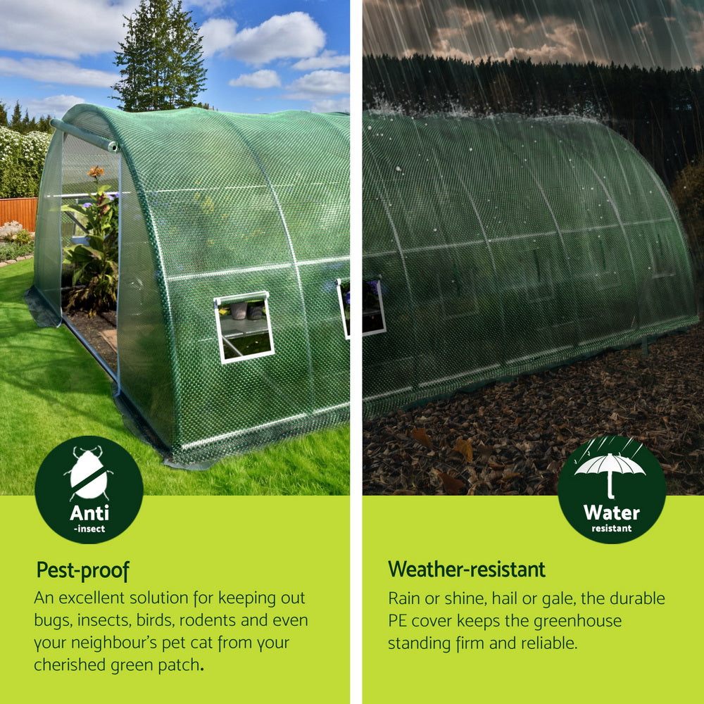 Green Fingers Greenhouse 6x4x2M Walk in Green House Tunnel Plant Garden Shed Dome