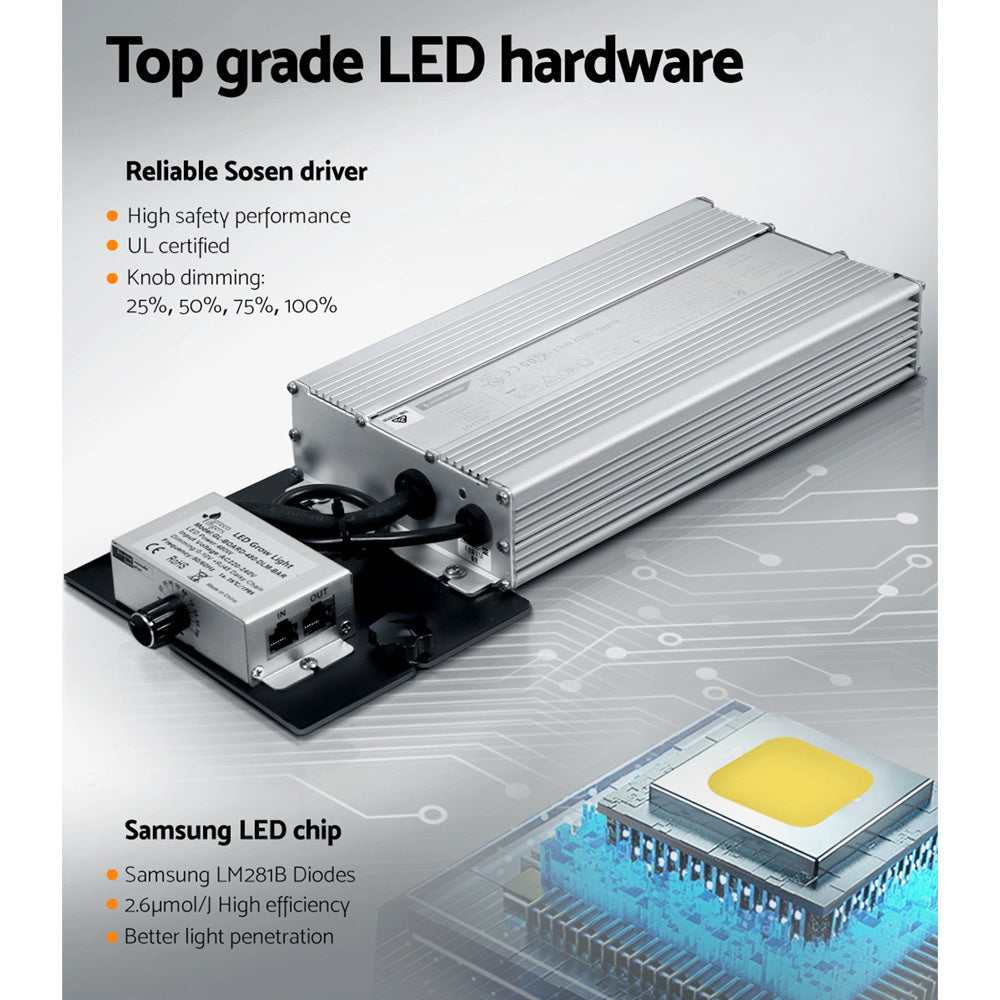 LED grow light driver and aluminum heat sink with Samsung LED chip module