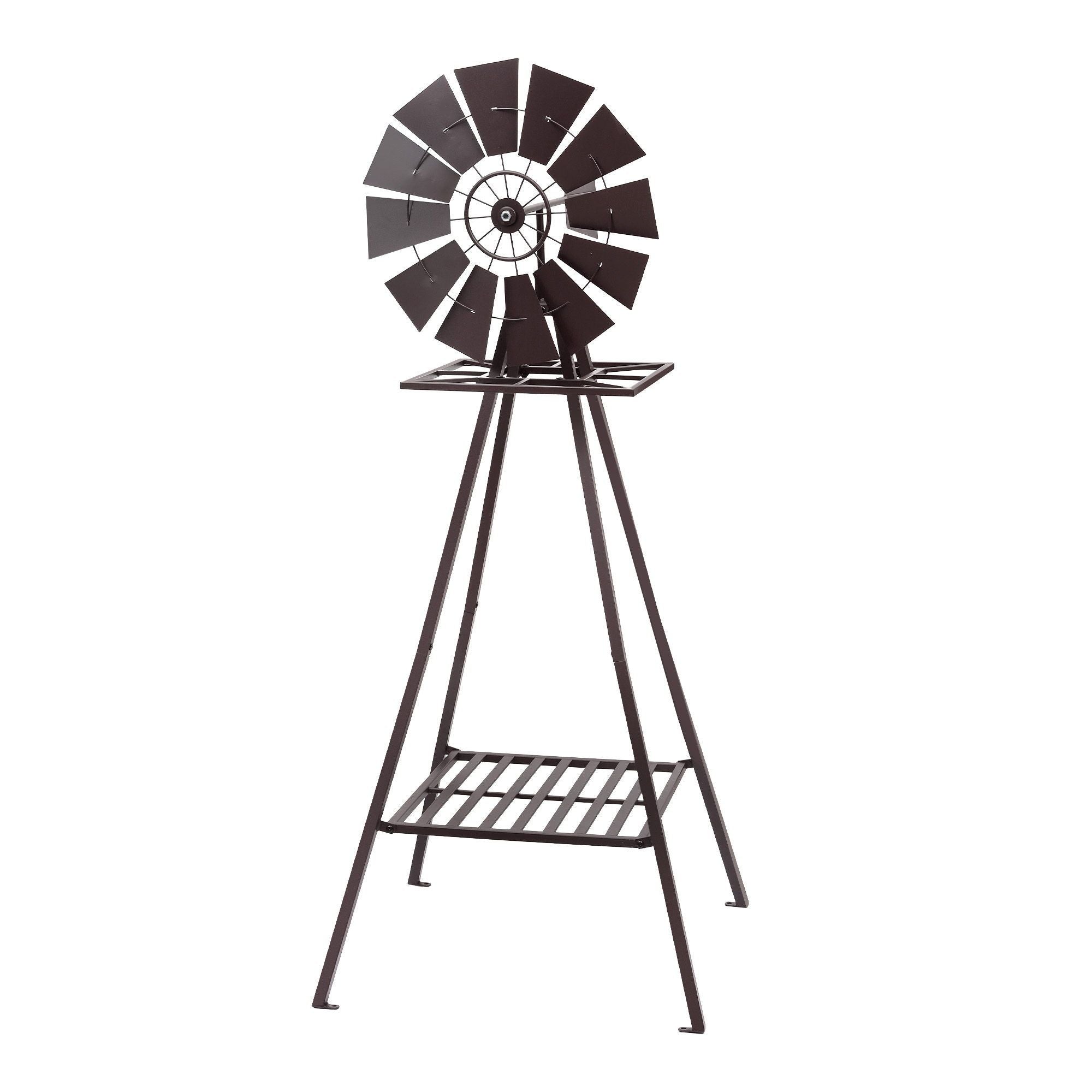 Gardeon Garden Windmill Metal Outdoor Yard Decor 160cm Bronze Bedworld