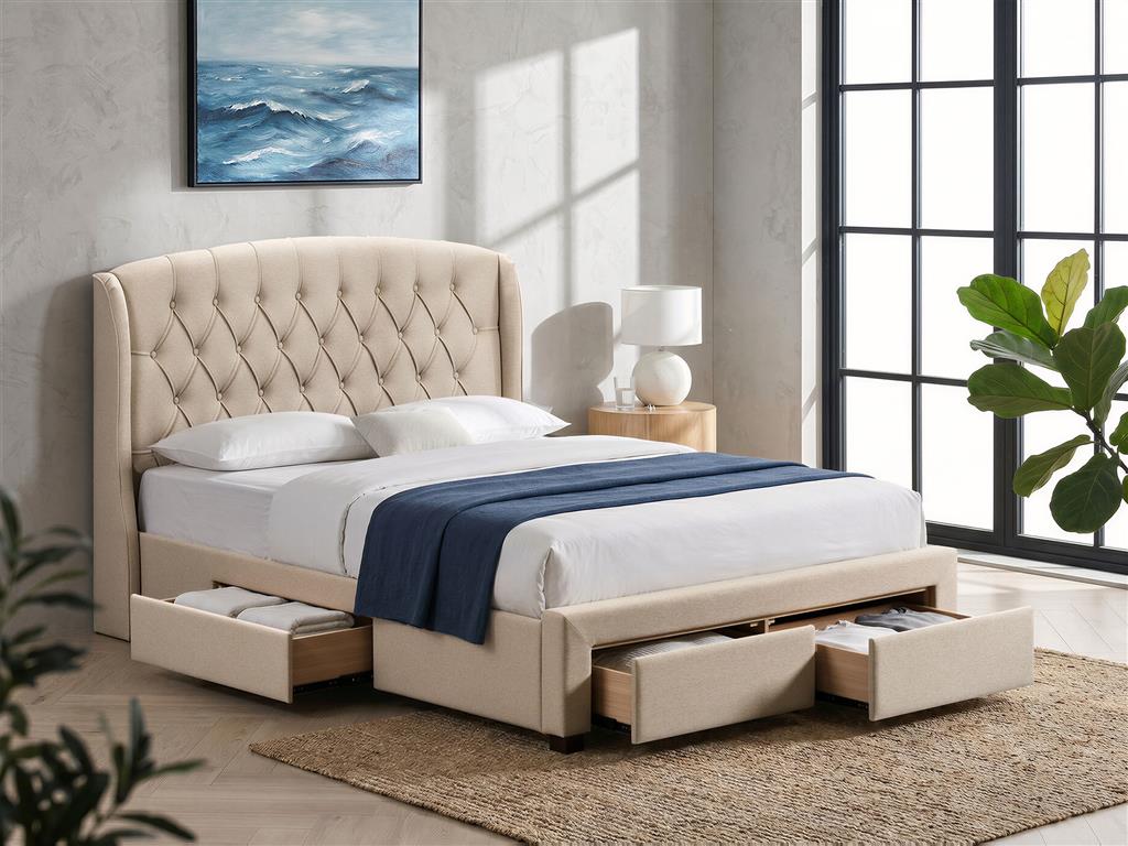 Gatsby Storage Bed Frame in Wheat | Bedworld