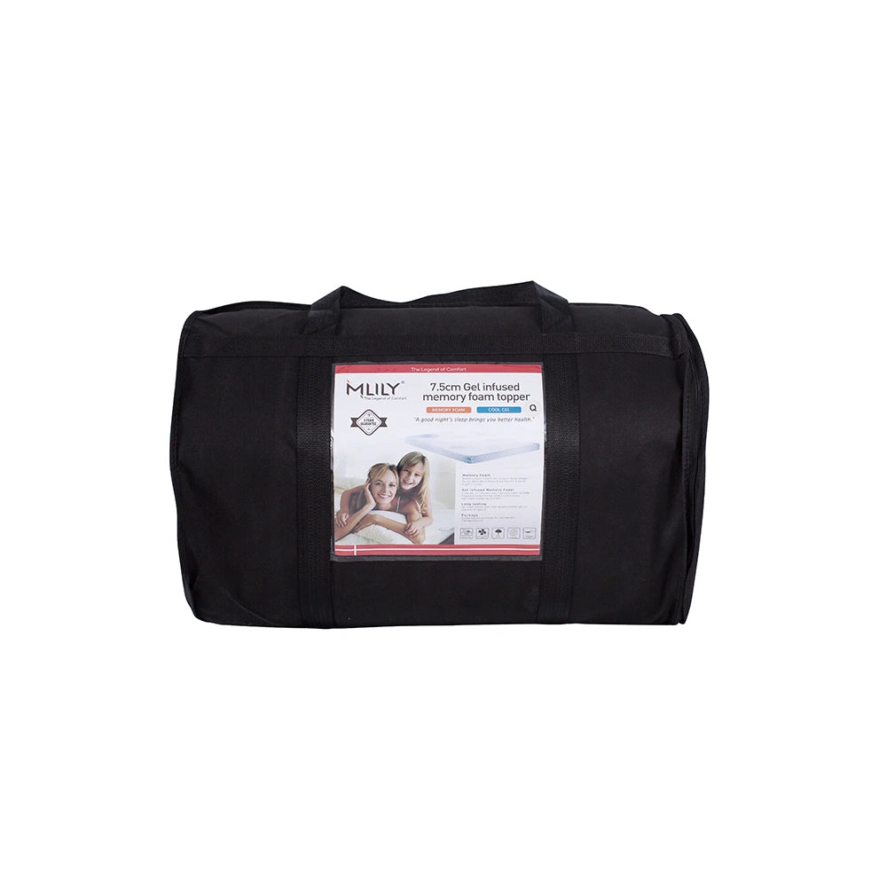 Premium Mlily gel mattress topper providing pressure relief