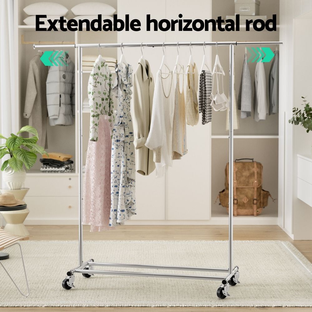 Artiss 2X Clothes Rack Airer Rail Coat Garment Stand Adjustable Hanger Bedworld