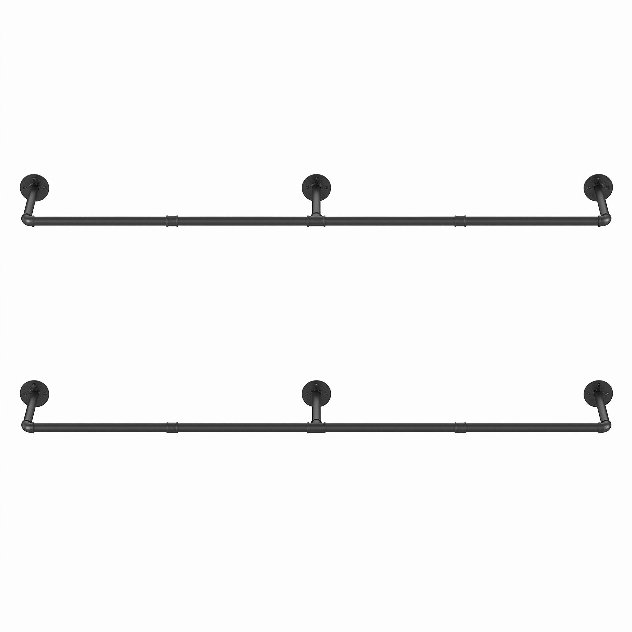 Artiss Clothes Rack Garment Rail Metal Industrial Pipe Wall Mounted 2 Pack Bedworld