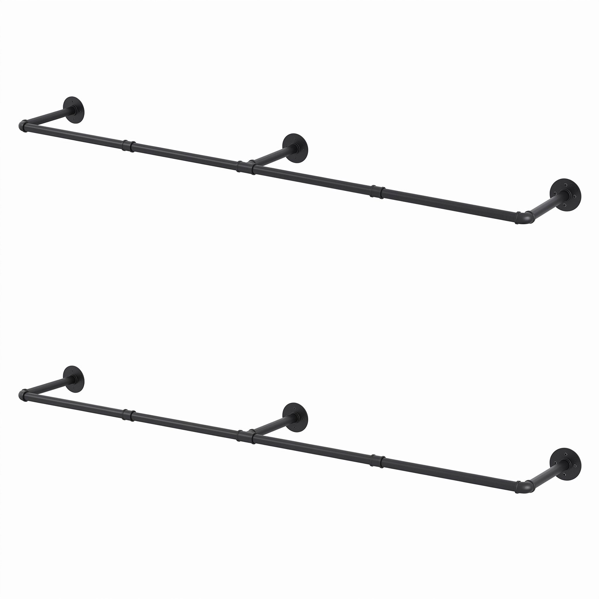Artiss Clothes Rack Garment Rail Metal Industrial Pipe Wall Mounted 2 Pack Bedworld