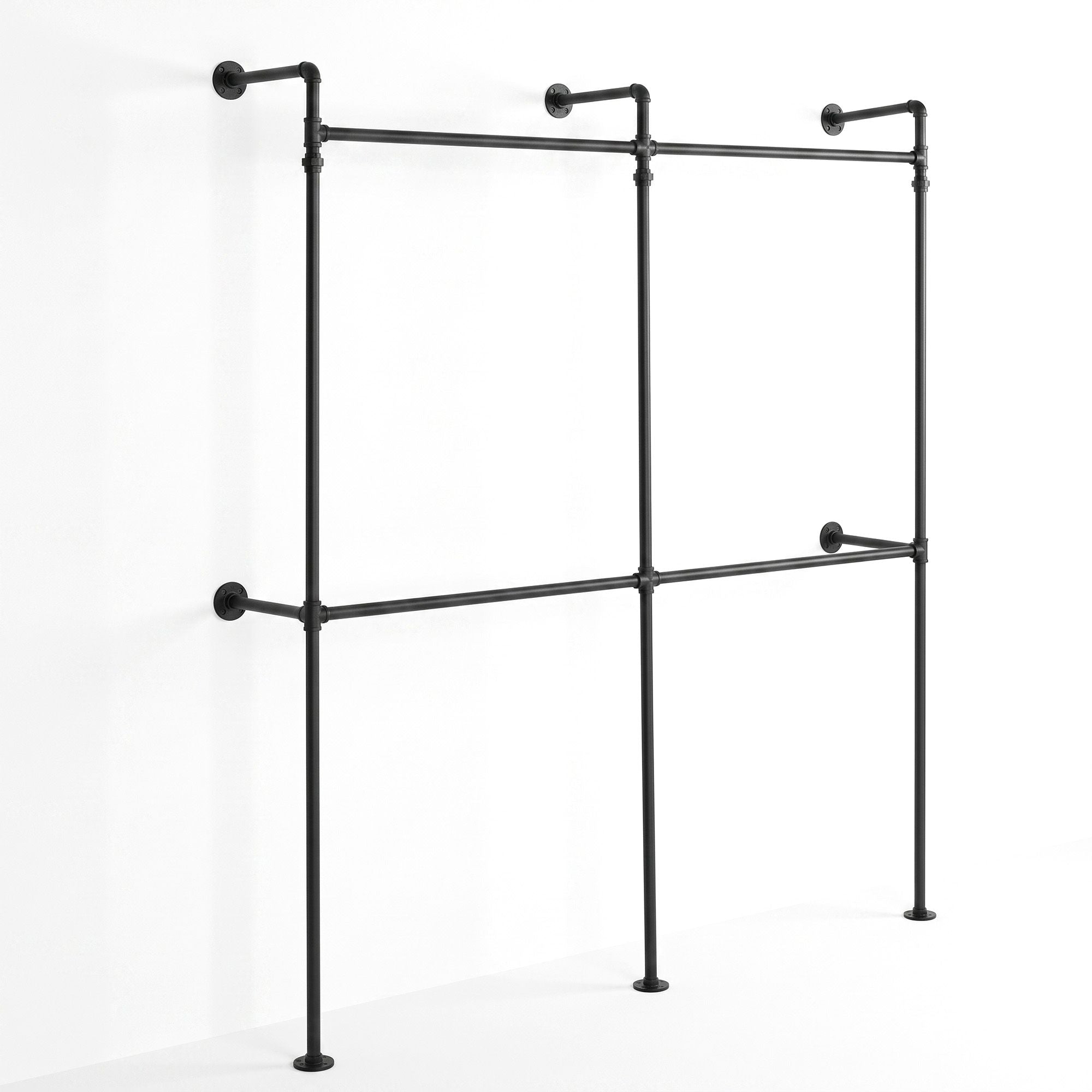 Artiss Industrial Pipe Clothing Rack Garment Clothes Display Stand Wall Mounted Bedworld