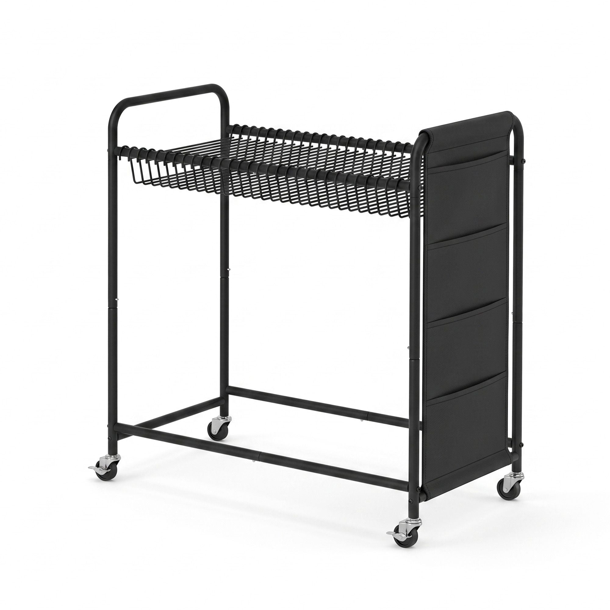 Artiss Pants Trolley Mobile Clothes Rack Clothing Stand with 30 Hangers Wheels Storage Organizer Bag Bedworld