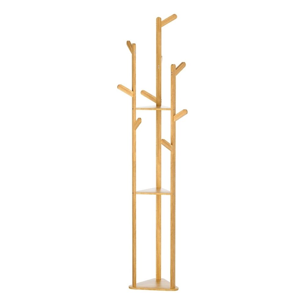 Artiss 2X Clothes Rack Airer Coat Stand 9 Hooks Bamboo Bedworld