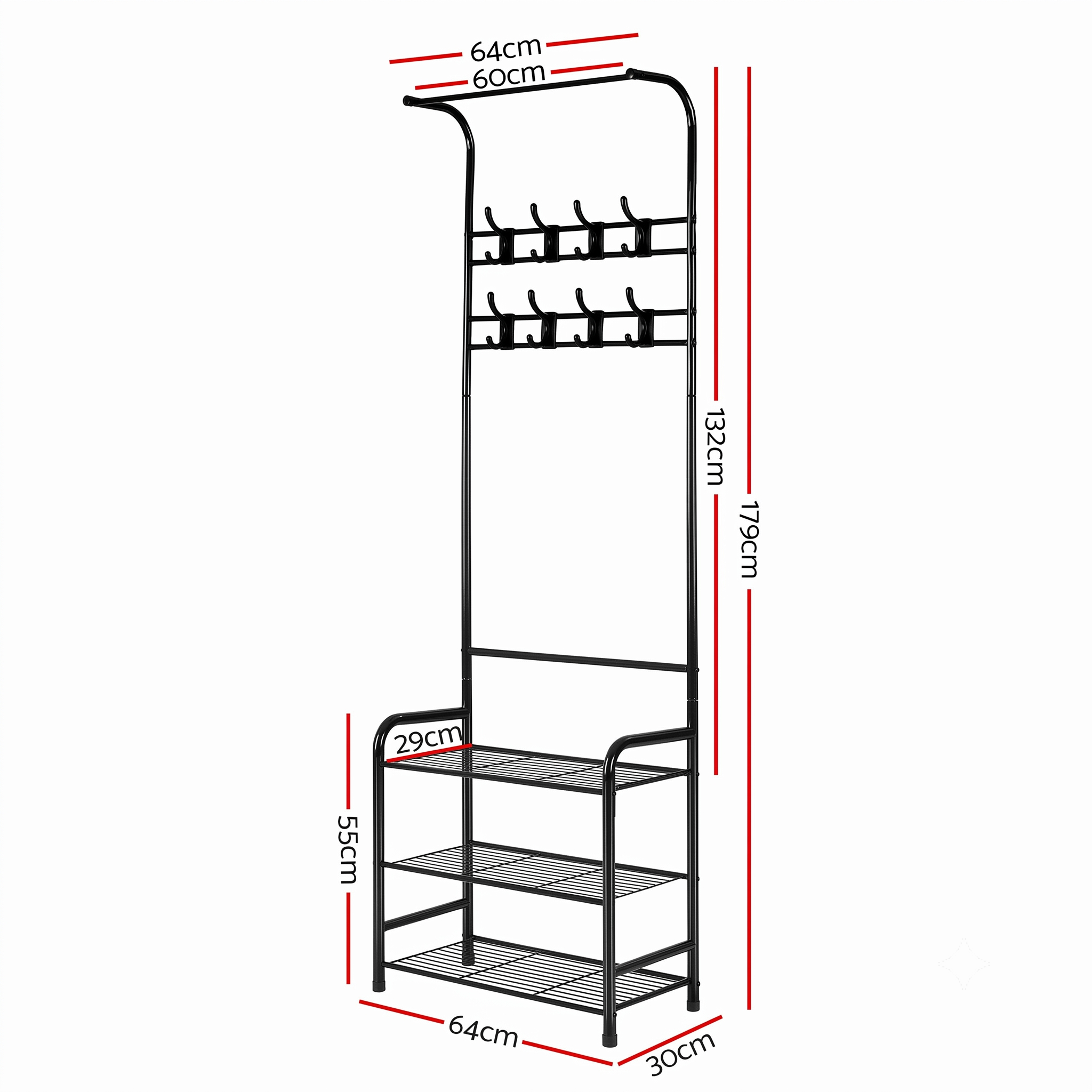 Artiss Clothes Rack Airer Coat Stand 179cm Hanger Rail Closet Bedworld