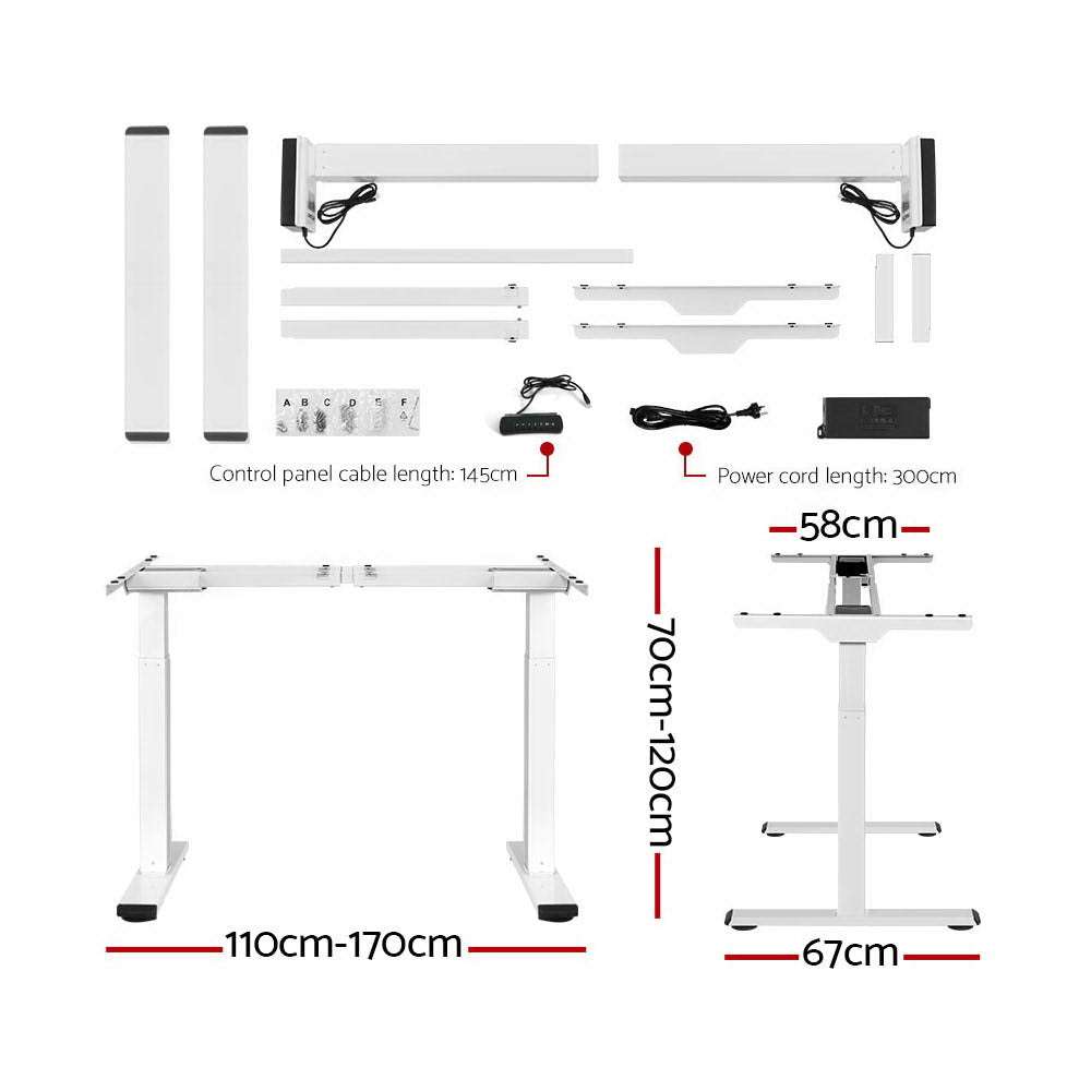 Artiss Standing Desk Motorised Dual Motor 140CM Black