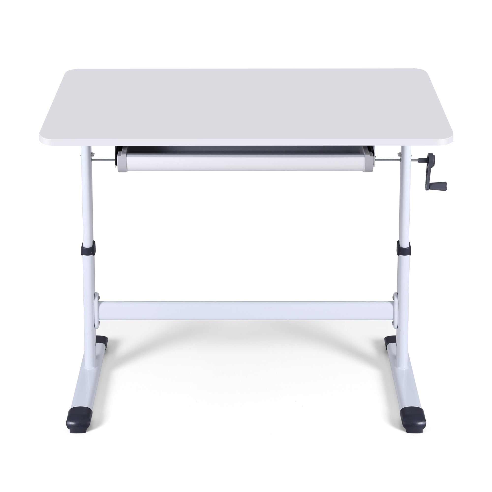 Artiss Manual Standing Desk Height Adjustable Workstation Computer Desks Study 100CM White
