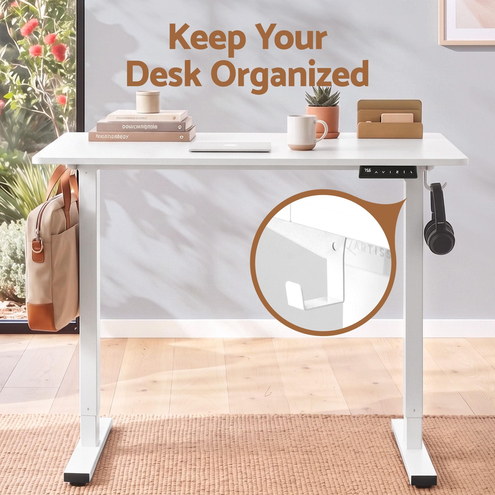 Artiss Standing Desk Electric Adjustable Ergonomic Office Table 100cm White Bedworld