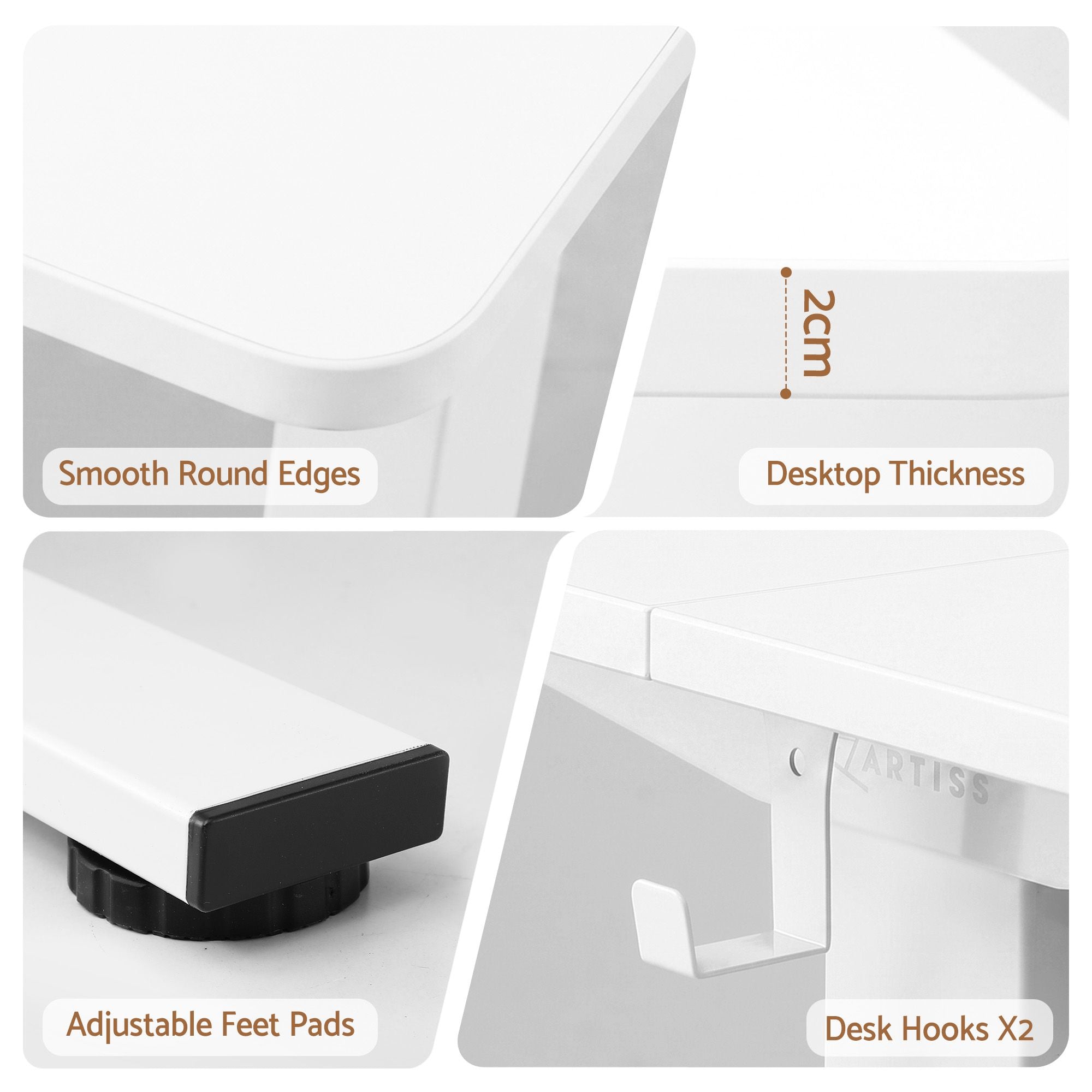 Artiss Standing Desk Electric Adjustable Ergonomic Office Table 100cm White Bedworld