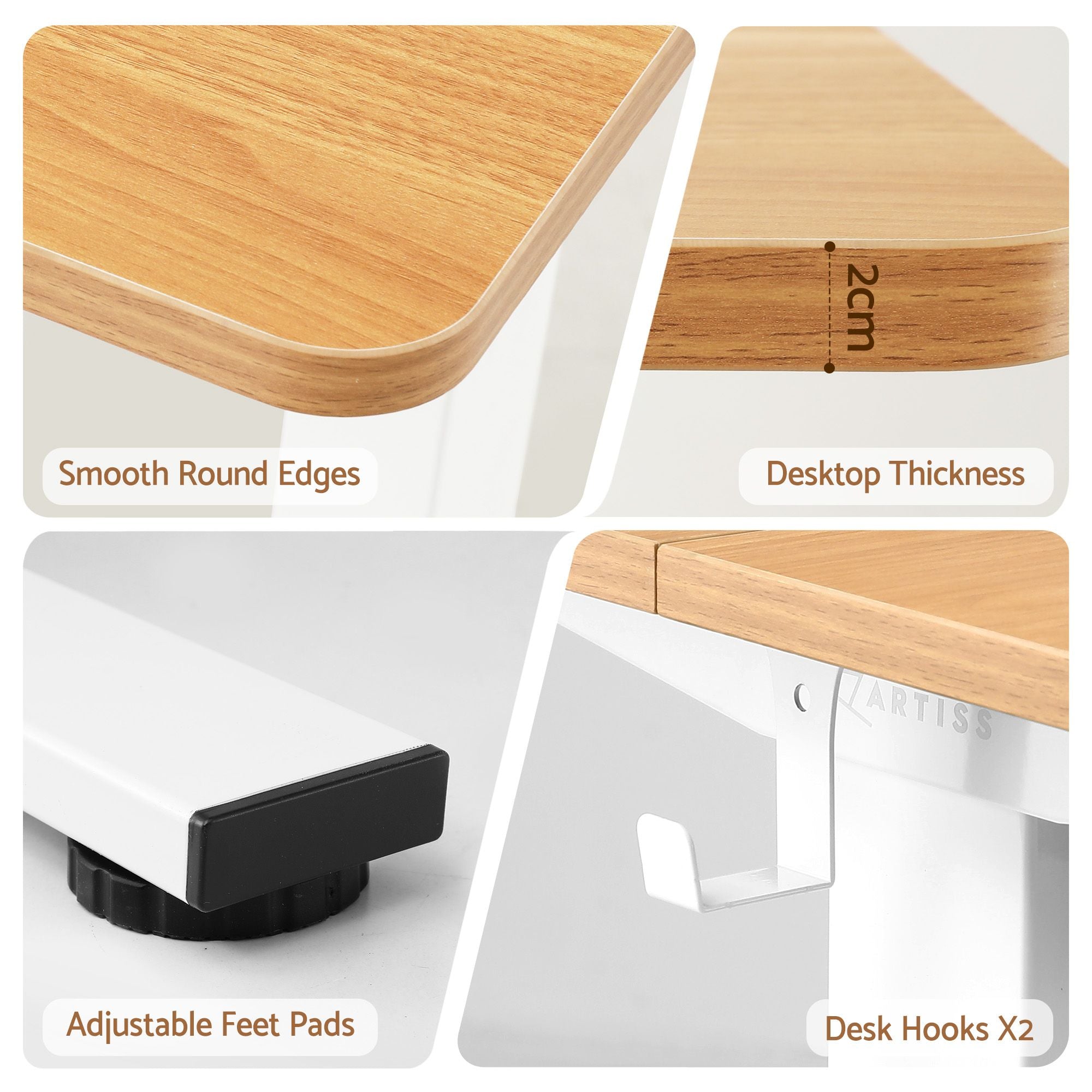 Artiss Standing Desk Electric Adjustable Ergonomic Office Table 100cm Oak Bedworld