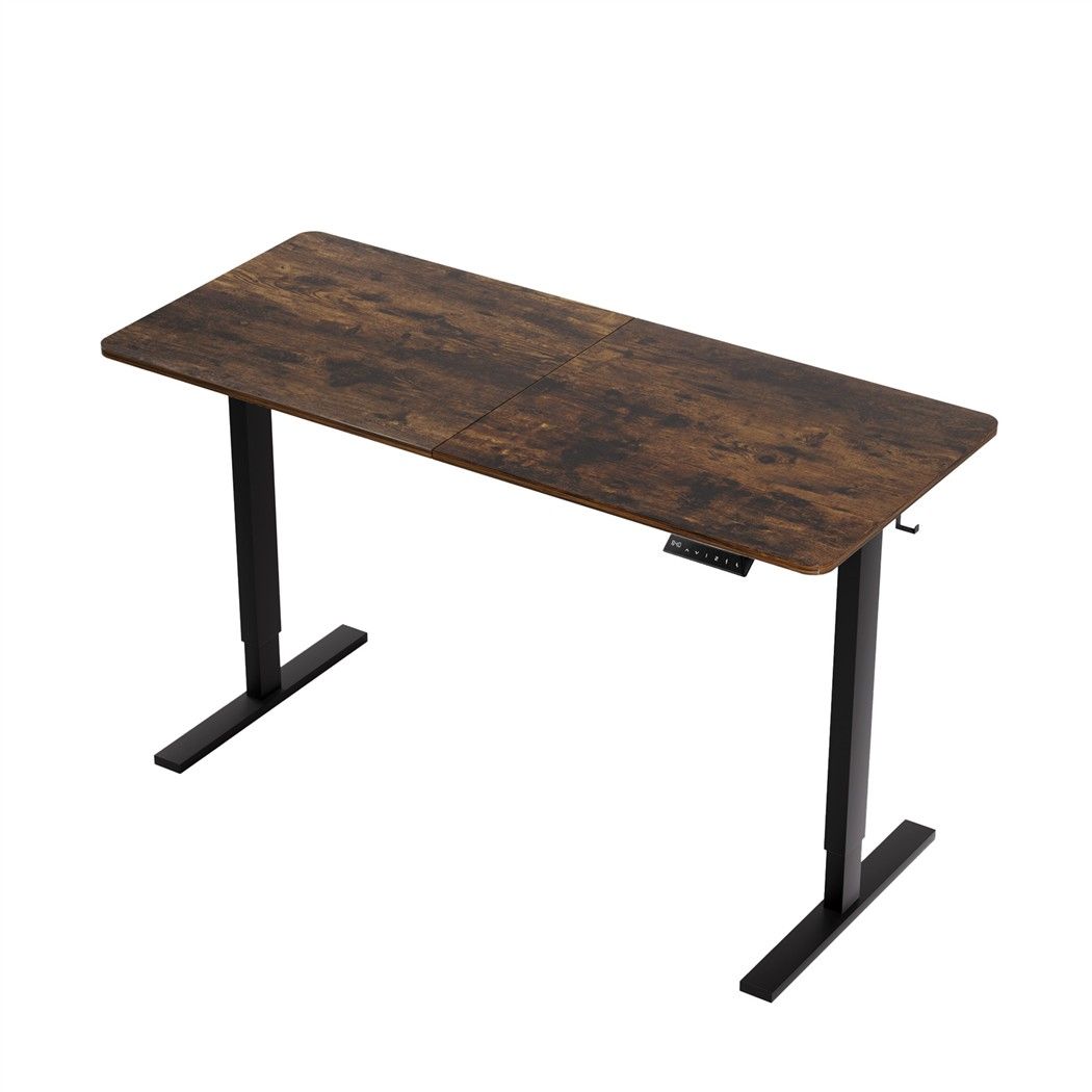 Artiss Standing Desk Height Adjustable 140cm Ergonomic Office Desk Brown Bedworld