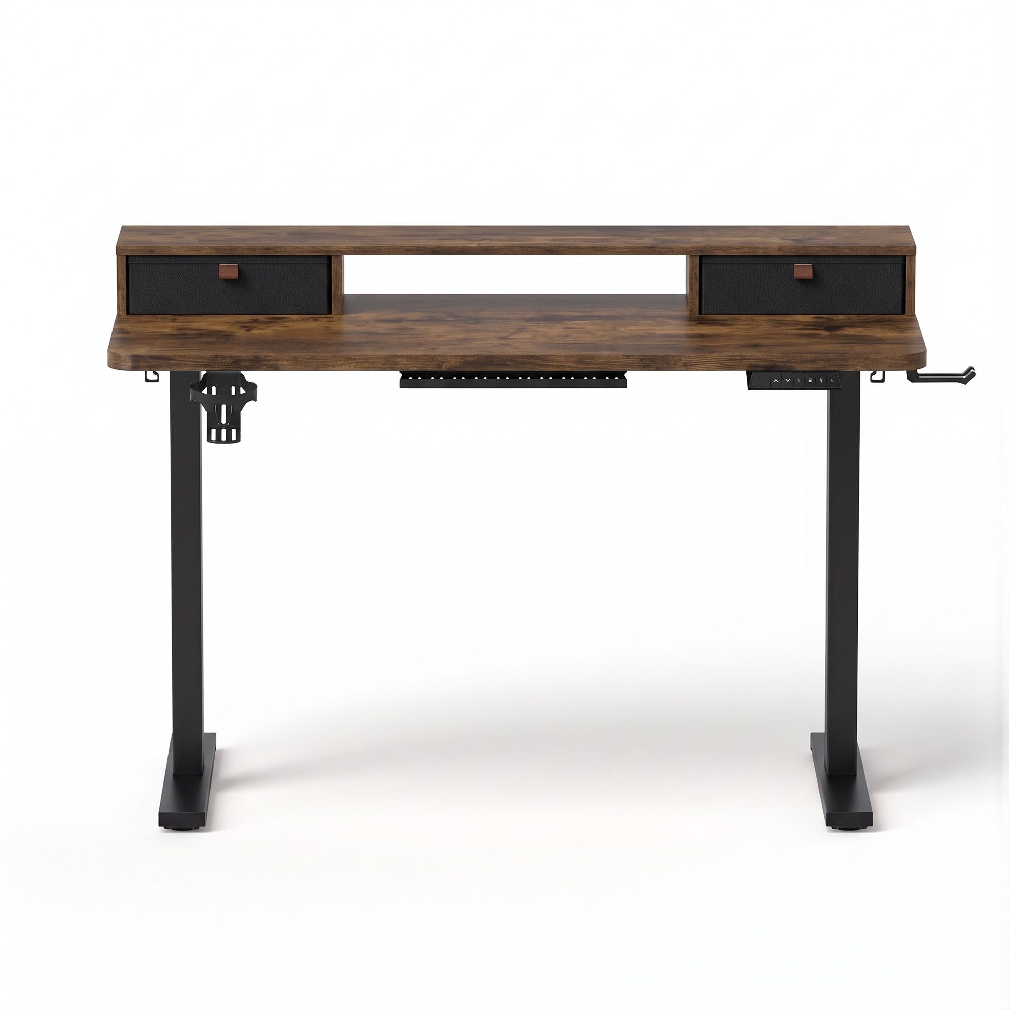 Artiss Electric Standing Desk Height Adjustable Home Office 120cm Rustic Brown Bedworld